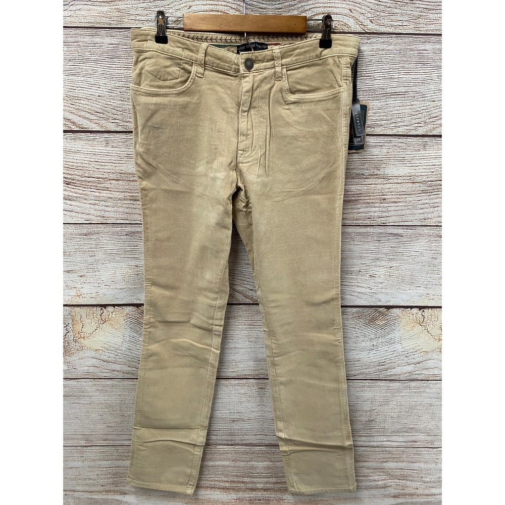 Vintage 1946 Corduroy Pants Mens‎ 40X33.5 Beige Modern Tight Fit Stretch New